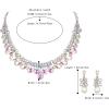 image:imageBriLove Gorgeous Jewelry Set for Women Stunning Shiny Crystal Teardrop Cluster Statement Necklace Dangle Drop Earrings Wedding Party Prom AccessoriesIridescent AB SilverTone