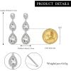 image:imageBriLove Gorgeous Shiny Rhinestones Teardrop Chandelier Long Dangle Earrings for Wedding Bridal Party Prom Jewelry AccessoriesClear SilverTone