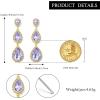 image:imageBriLove Gorgeous Shiny Rhinestones Teardrop Chandelier Long Dangle Earrings for Wedding Bridal Party Prom Jewelry AccessoriesLight Purple GoldTone