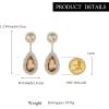 image:imageBriLove Gorgeous Wedding Rhinestones Teardrop Chandelier Long Dangle Earrings for Bridal Party Prom Jewelry AccessoriesChampagne GoldTone