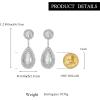 image:imageBriLove Gorgeous Wedding Rhinestones Teardrop Chandelier Long Dangle Earrings for Bridal Party Prom Jewelry AccessoriesClear SilverTone