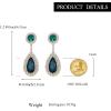 image:imageBriLove Gorgeous Wedding Rhinestones Teardrop Chandelier Long Dangle Earrings for Bridal Party Prom Jewelry AccessoriesEmerald Color GoldTone