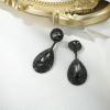 image:imageBriLove Gorgeous Wedding Rhinestones Teardrop Chandelier Long Dangle Earrings for Bridal Party Prom Jewelry AccessoriesGrey BlackTone
