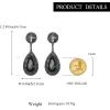 image:imageBriLove Gorgeous Wedding Rhinestones Teardrop Chandelier Long Dangle Earrings for Bridal Party Prom Jewelry AccessoriesGrey BlackTone