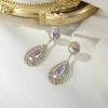 image:imageBriLove Gorgeous Wedding Rhinestones Teardrop Chandelier Long Dangle Earrings for Bridal Party Prom Jewelry AccessoriesIridescent AB GoldTone