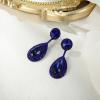 image:imageBriLove Gorgeous Wedding Rhinestones Teardrop Chandelier Long Dangle Earrings for Bridal Party Prom Jewelry AccessoriesRoyal Blue BlackTone