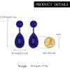 image:imageBriLove Gorgeous Wedding Rhinestones Teardrop Chandelier Long Dangle Earrings for Bridal Party Prom Jewelry AccessoriesRoyal Blue BlackTone