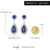 image:imageBriLove Gorgeous Wedding Rhinestones Teardrop Chandelier Long Dangle Earrings for Bridal Party Prom Jewelry AccessoriesRoyal Blue SilverTone
