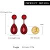 image:imageBriLove Gorgeous Wedding Rhinestones Teardrop Chandelier Long Dangle Earrings for Bridal Party Prom Jewelry AccessoriesRuby Color BlackTone