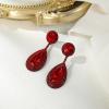 image:imageBriLove Gorgeous Wedding Rhinestones Teardrop Chandelier Long Dangle Earrings for Bridal Party Prom Jewelry AccessoriesRuby Color BlackTone