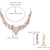 image:imageBriLove Jewelry Clipon Earrings Sparkling Austrian Crystal Teardrop Cluster Statement Necklace Set for Party Prom Accessories11Pink GoldTone