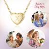 image:imageBriLove Personalized 925 Sterling Silver Dainty Small Tiny Initial Heart Pendant Choker Necklace Gift for Women Mothers DayValentines DayBirthdayChristmasAnniversary 14K GoldTonedX