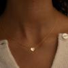 image:imageBriLove Personalized 925 Sterling Silver Dainty Small Tiny Initial Heart Pendant Choker Necklace Gift for Women Mothers DayValentines DayBirthdayChristmasAnniversary 14K GoldTonedX