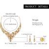 image:imageBriLove Statement Wedding Jewelery Set Shiny Gorgeous Crystal Teardrop Cluster Necklace Earrings for Womens Bridal Party Prom AccessoriesChampagne GoldTone