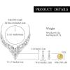 image:imageBriLove Statement Wedding Jewelery Set Shiny Gorgeous Crystal Teardrop Cluster Necklace Earrings for Womens Bridal Party Prom AccessoriesClear SilverTone