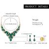 image:imageBriLove Statement Wedding Jewelery Set Shiny Gorgeous Crystal Teardrop Cluster Necklace Earrings for Womens Bridal Party Prom AccessoriesEmerald Color GoldTone