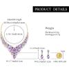 image:imageBriLove Statement Wedding Jewelery Set Shiny Gorgeous Crystal Teardrop Cluster Necklace Earrings for Womens Bridal Party Prom AccessoriesLight Purple GoldTone