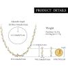 image:imageBriLove Wedding Jewelry Set for Women CZ Teardrop Flower Leaf Filigree Necklace Earrings Party Prom AccessoriesMarquise GoldTone