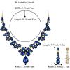 image:imageBriLove Womens Wedding Bridal Crystal Teardrop Cluster Statement Necklace Dangle Earrings Set06Navy Blue GoldTone