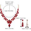 image:imageBriLove Womens Wedding Bridal Crystal Teardrop Cluster Statement Necklace Dangle Earrings Set11Peach Morganite Color RoseGoldTone