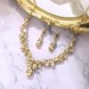 image:imageBriLove Womens Wedding Bridal Crystal Teardrop Cluster Statement Necklace Dangle Earrings SetChampagne GoldTone