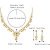 image:imageBriLove Womens Wedding Bridal Crystal Teardrop Cluster Statement Necklace Dangle Earrings SetChampagne GoldTone