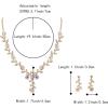 image:imageBriLove Womens Wedding Jewelry Leaf Cluster Flower Crystal Dangle Earrings Pendant Necklace Set for Bridal07Iridescent AB GoldPlatedBase