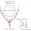 image:imageBriLove Womens Wedding Jewelry Leaf Cluster Flower Crystal Dangle Earrings Pendant Necklace Set for Bridal14Peach Morganite Color RoseGoldPlatedBase