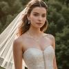 image:imageBriLove Womens Wedding Jewelry Leaf Cluster Flower Crystal Dangle Earrings Pendant Necklace Set for Bridal17Clear GoldPlatedBase