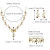image:imageBriLove Womens Wedding Jewelry Leaf Cluster Flower Crystal Dangle Earrings Pendant Necklace Set for Bridal3PcsChampagne GoldPlatedBase