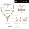 image:imageBriLove Womens Wedding Jewelry Leaf Cluster Flower Crystal Dangle Earrings Pendant Necklace Set for Bridal3PcsPeach Morganite Color RoseGoldPlatedBase