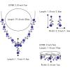 image:imageBriLove Womens Wedding Jewelry Leaf Cluster Flower Crystal Dangle Earrings Pendant Necklace Set for Bridal3PcsSky Blue SilverTone