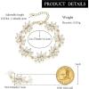 image:imageBriLove Womens Wedding Link Bracelet Shiny Gorgeous Cubic Zirconia Marquise Cluster Bracelets for Bridal Party Prom AccessoriesClear GoldTone