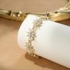 image:imageBriLove Womens Wedding Link Bracelet Shiny Gorgeous Cubic Zirconia Marquise Cluster Bracelets for Bridal Party Prom AccessoriesClear GoldTone