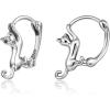 image:imageBriLove Dainty Simple Real 925 Sterling Silver Hoop Earrings for WomenClassic Cute Cat Jewelry Gifts for Birthday AnniversaryClear