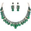 Emerald Color Gold-Tone