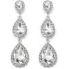 image:imageBriLove Gorgeous Shiny Rhinestones Teardrop Chandelier Long Dangle Earrings for Wedding Bridal Party Prom Jewelry AccessoriesClear SilverTone