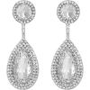 image:imageBriLove Gorgeous Wedding Rhinestones Teardrop Chandelier Long Dangle Earrings for Bridal Party Prom Jewelry AccessoriesClear SilverTone
