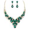 Emerald Color Gold-Tone