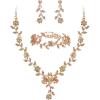 3Pcs-Peach Morganite Color Rose-Gold-Plated-Base