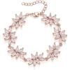 image:imageBriLove Womens Wedding Link Bracelet Shiny Gorgeous Cubic Zirconia Marquise Cluster Bracelets for Bridal Party Prom AccessoriesClear RoseGoldTone