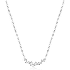 image:imageBriLove Gorgeous Dainty Cubic Zirconia Pendant Choker Necklace Gift for Women WeddingBirthdayMothers DayValentines DayChristmasSilverTone