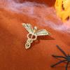image:imageBriLove Halloween Costume Crystal Medical Symbol Angle Swing Caduceus Brooch Pin for Women Cosplay PartyChampagne GoldTone