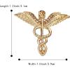 image:imageBriLove Halloween Costume Crystal Medical Symbol Angle Swing Caduceus Brooch Pin for Women Cosplay PartyChampagne GoldTone