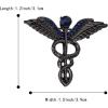 image:imageBriLove Halloween Costume Crystal Medical Symbol Angle Swing Caduceus Brooch Pin for Women Cosplay PartySapphire Color BlackTone