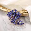 image:imageBriLove Womens Stunning Crystal Rhinestone Marquise Cluster Heart Shaped Leaf Brooch Pin for Wedding Party PromBlue GoldTone