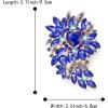 image:imageBriLove Womens Stunning Crystal Rhinestone Marquise Cluster Heart Shaped Leaf Brooch Pin for Wedding Party PromBlue GoldTone