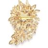 image:imageBriLove Womens Stunning Crystal Rhinestone Marquise Cluster Heart Shaped Leaf Brooch Pin for Wedding Party PromBlue GoldTone