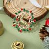 image:imageBrilove Merry Christmas Deer Brooch Xmas Rhinestone Enamel Wreath Pin Costume Gift for Women Grils Holiday Clear GoldTone