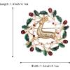 image:imageBrilove Merry Christmas Deer Brooch Xmas Rhinestone Enamel Wreath Pin Costume Gift for Women Grils Holiday Clear GoldTone